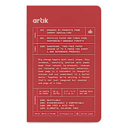 Artik Singer Sewn Notebook - Cherry, 3-1/2" x 5-1/2", Dot Grid, Pkg of 3, front cover