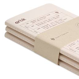 Artik Singer Sewn Notebook - Grape, 3-1/2" x 5-1/2", Dot Grid, Pkg of 3