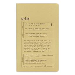 Artik Singer Sewn Notebook - Olive, 5" x 8-1/4", Blank, Pkg of 2, front cover
