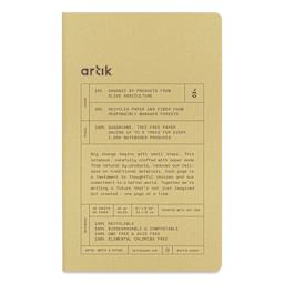 Artik Singer Sewn Notebook - Olive, 5" x 8-1/4", Ruled, Pkg of 2, front cover