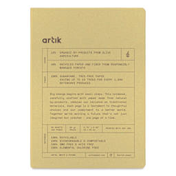Artik Hardcover Notebook - Olive, 5-3/4" x 8-1/4", Ruled, front