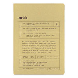 Artik Hardcover Notebook - Olive, 5-3/4" x 8-1/4", Dot Grid, front