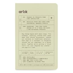 Artik Singer Sewn Notebook - Kiwi, 3-1/2" x 5-1/2", Ruled, Pkg of 3, front cover