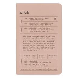 Artik Singer Sewn Notebook - Almond, 3-1/2" x 5-1/2", Dot Grid, Pkg of 3, front cover