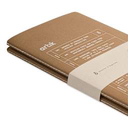 Artik Singer Sewn Notebook - Hazelnut, 5" x 8-1/4", Blank, Pkg of 2