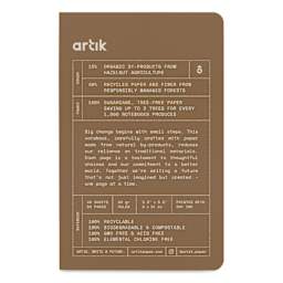 Artik Singer Sewn Notebook - Hazelnut, 3-1/2" x 5-1/2", Ruled, Pkg of 3, front cover
