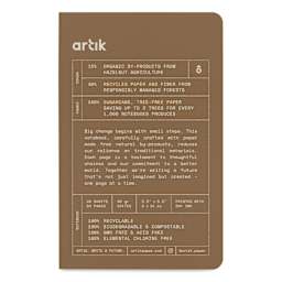 Artik Singer Sewn Notebook - Hazelnut, 3-1/2" x 5-1/2", Dot Grid, Pkg of 3, front cover