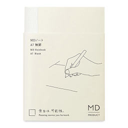 Midori MD Notebooks - A7, Blank, White, front cover