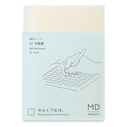 Midori MD Notebooks - A7, Grid, White, front cover