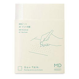 Midori MD Notebooks - A7, Dot Grid, White, front cover