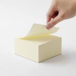 Midori MD Memo Block - 3.9" x 3.9", Lined, White, sheet being lifted