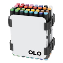 Olo Dual Tip Marker Carry Case - Set of 64, Basic Colors