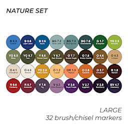 Nature Set. Large. 32 brush/chisel markers.
