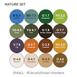 Nature Set. Small. 16 brush/chisel markers.