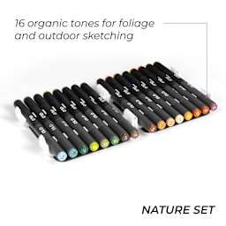 16 organic tones for foliage and outdoor sketching.