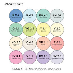 Pastel Set. Small. 16 brush/chisel markers.