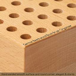 Meeden Beechwood Pencil and Brush Holder - 36 Holes, close-up