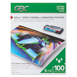GBC EZUse Speed Thermal Laminating Pouches - Pkg of 100, 5ml front of packaging