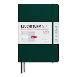Leuchtturm1917 Weekly Planner & Notebook 2027 - 5-3/4" x 8-1/4", Forest Green