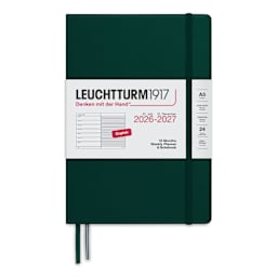 Leuchtturm1917 18-Month Weekly Planner & Notebook 2027 - 5-3/4" x 8-1/4", Forest Green