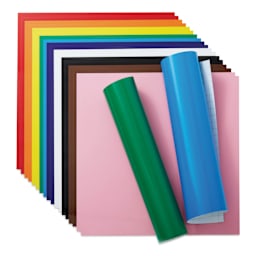 Cricut Permanent Vinyl - Rainbow Sampler, 20 Sheets, fanned out 