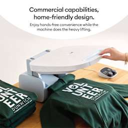 Cricut Autopress, design being pressed on hoodie