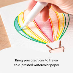 Cricut Watercolor Cards and Envelopes - R40, Ivory Cards, coloring design on printed paper