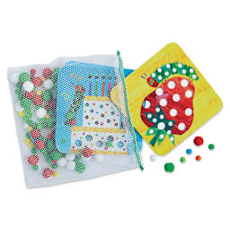 The Very Hungry Caterpillar Craft and Play Pictures Kit, contents laid outside of the mesh storage bag