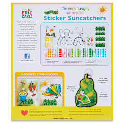 The Very Hungry Caterpillar Sticker Suncatchers Kit, back of the packaging
