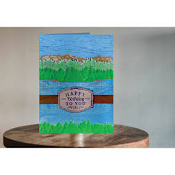 PA Essentials Stencil - Horizons, card decorated with the stencil art