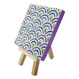 PA Essentials Stencil - Scallop Pattern, painted canvas with stencil pattern