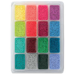 Perler Mini Beads Tray, display of the different colors inside the packaging