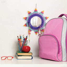 Perler Bead D.I.Y. Jewelry Organizer Activity Kit finished jewelry organizer hanging on wall