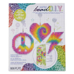 Perler Bead D.I.Y. Tie Dye Suncatcher Activity Kit front of packaging