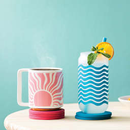 Cricut Joy Linerless Transfer Tape, finished designs adhered to cups