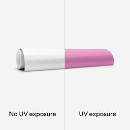 Cricut UV Color Changing Iron-On Vinyl - Pink, comparison of sun exposure