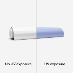 Cricut UV Color Changing Iron-On Vinyl - Blue, comparison of sun exposure