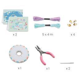 Djeco You & Me Bead Jewelry Kit - Rainbow Kumihimo contents