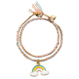 Djeco You & Me Bead Jewelry Kit - Rainbow Kumihimo finished example