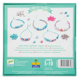 Djeco Alphabet Bead Set - Silver - back of packaging