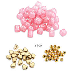 Djeco Alphabet Bead Set - Gold - types of contents