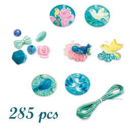 Djeco Fancy Bead Set - Birds - contents, one of each type