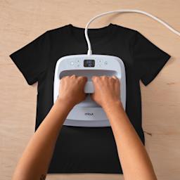 Cricut Printable Iron-On - Dark Fabric, 8-1/2" x 11", Pkg of 5 in use with Cricut EasyPress 3