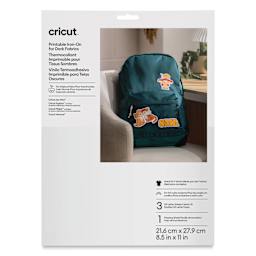 Cricut Printable Iron-On - Dark Fabric, 8-1/2" x 11", Pkg of 5 front of packaging