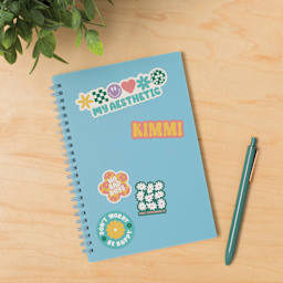 Cricut Printable Sticker Paper - White, 8-1/2" x 11", Pkg of 8 finished notebook decal examples