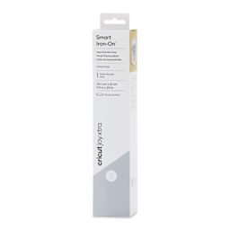 Cricut Joy Xtra Smart Iron-On Vinyl - Silver, 9-1/2" x 2 ft front of packaging