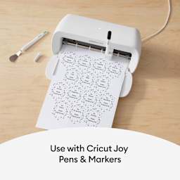 Cricut Joy Xtra Removable Smart Label Writable Vinyl Sheets - 9-1/2" x 13", Pkg of 3 in use with Cricut Joy Xtra and Cricut Joy Permanent Marker (not included)