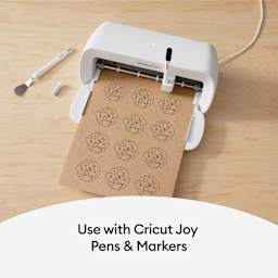 Cricut Joy Xtra Smart Label Paper - 9-1/2" x 12", Pkg of 4 in use with Cricut Joy Xtra and Cricut Permanent Markers (not included)