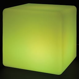 Roylco Educational Light Cube - in dark room, set to lime green