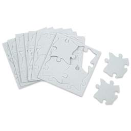 Roylco Blank Puzzle Pieces - 4" x 4", Pkg of 32 contents